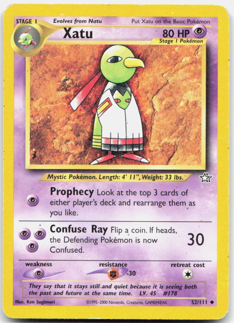 Xatu 52/111 Uncommon Neo Genesis Pokemon Unlimited Heavily Played
