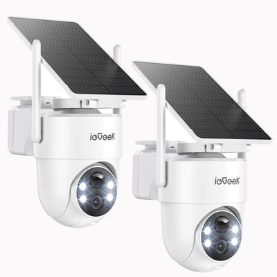 2 Pack S5 Solar Security Camera Wireless Outdoor   2K 3MP Wifi Camera with Remov