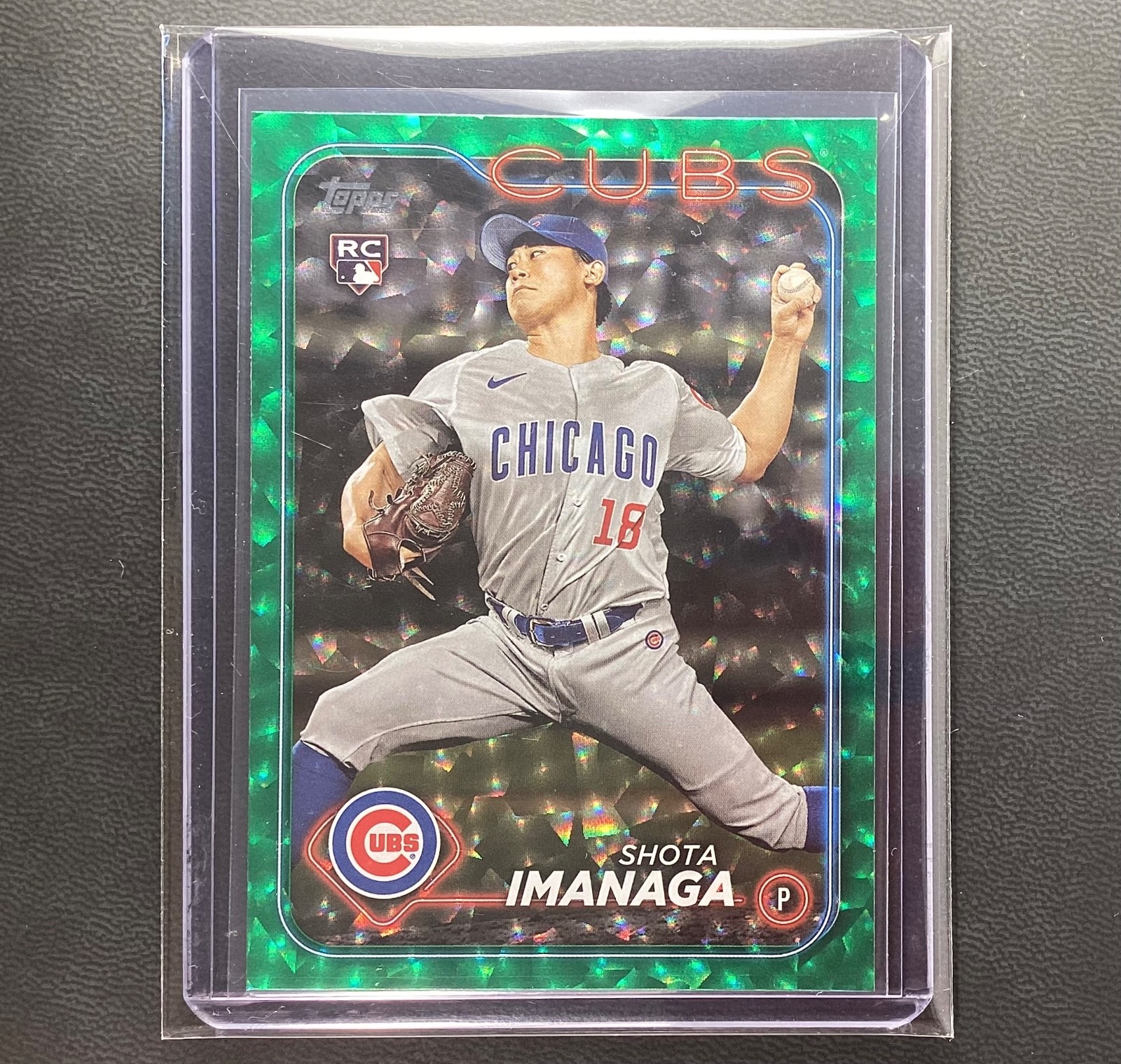 2024 Topps Series 2 #442 Shota Imanaga RC Green Crackle Chicago Cubs Rookie /499