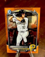 EASTON CARMICHAEL  2025 Bowman Chrome Prospect Orange Mega /25 Pittsburgh  🔥