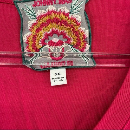 Johnny Was Cherries Jubilee Favorite V-Neck Swing Tee T Shirt Top Pink XS - Picture 7 of 12