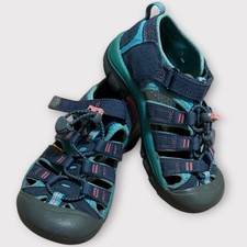 Keen Newport H2 Sandals Kids Youth Size 12 Blue Gray Pink Washable Sport Shoes