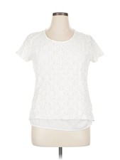 Market and Spruce Women White Short Sleeve Top XL