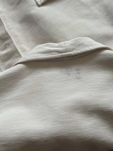 1970s Vintage French Workwear Sanfor Heavy Cotton White Chore Jacket Size M - Picture 8 of 9