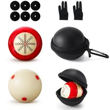 2 Pcs Billiards Cue Ball 2-1/4" Pool Cue Practice Training Artifact with Thre...