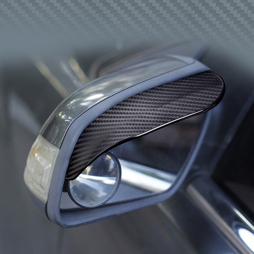 2x Carbon Fiber Car Rear View Mirror Protector Rain Eyebrow Rain Cover Sun Visor - Bild 3 von 12
