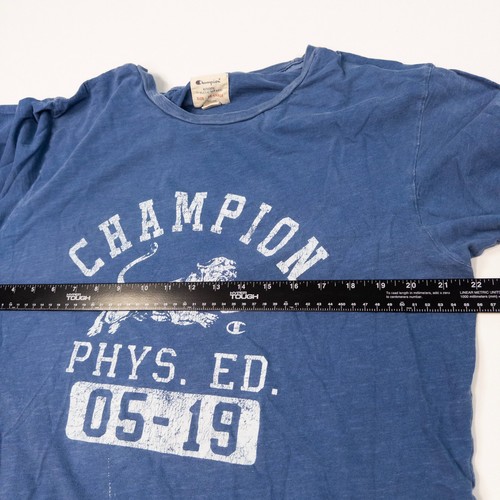 Vintage Champion Phys Ed T-Shirt Mens Size XXL Sportswear Graphic Print Blue - Picture 7 of 8