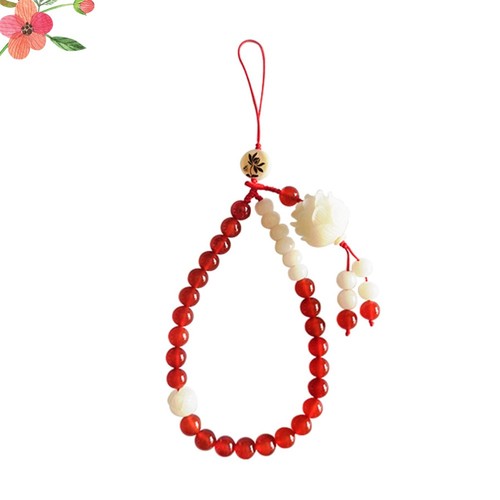 Red Agate Mobile Phone Chain Lanyards Women Cellphone Charm Strap - 第 1/11 張圖片