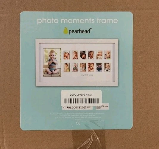Marco de recuerdo de bebé Pearhead My First Year Photo Moments NUEVO Foto 4 de 4