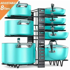 Pots and Pans Organizer Rack, 3 DIY Methods Adjustable 8-Tier Pot and Pan Rack,