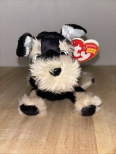 Ty Beanie Baby PRETZELS the Schnauzer Puppy Dog 8 Inch MWMT Stuffed Animal Toy