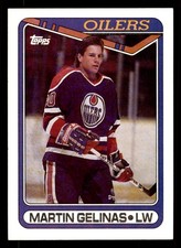  64 Martin Gelinas 20 Oilers 1990 Topps Hockey Sports Trading Card TC CC