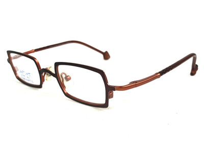 Jean Lafont Kids Eyeglasses Frames TOTO 551 Brown Orange Rectangle 39-19-115