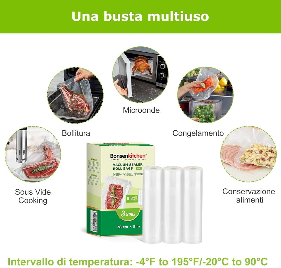 Ultrasource Sacchetti 3 Mil Sacchetti Sottovuoto UltraSource 3 Mil - Confezione Da 1000 Per Conservazione Alimenti Sacchetti Senza Bpa - Foto 4