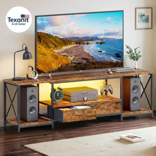 LED TV Stand with 2 Fabric Drawers for 65 60 55 Inch TV, Entertainment Center TV