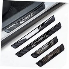 4Pcs Stainless Steel Door Sill Protectors Trim Door Entry Guard Sill Black