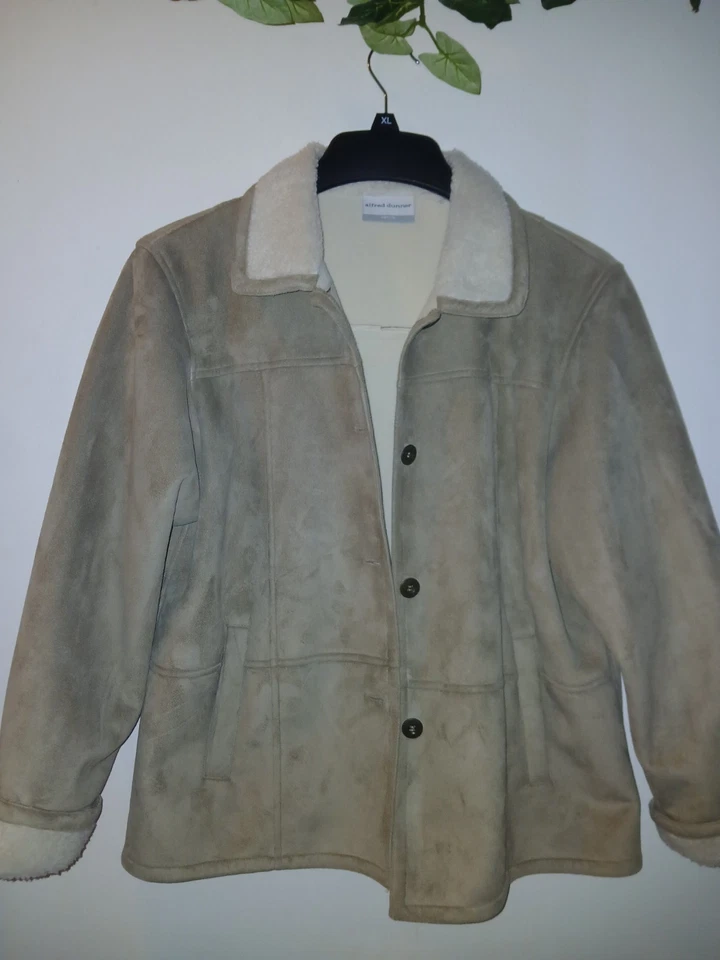 Alfred Dunner Classy Collection Soft Stunning Women Faux Suede And Sheep Fur 19" - Image 2 of 4