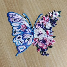Butterfly and Flowers fusion embroidery iron-on patch embroidered patches