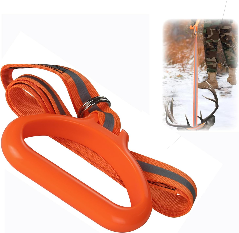 Corda da Trascinamento per Cervo, Riflettente Cinghia da Trascinamento per Cervo, Accessori da Caccia per Cacciatori di Cervi, Pacchetto, Bagagli, Facile da trascinare e tirare (Arancione
