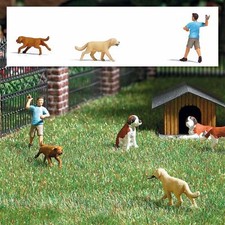 Retrieve game with dogs HO Gauge figures Busch 7896