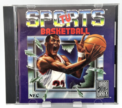 TurboGraphx-16 TV Sports Basketball Video Game HuCard in Original Case TESTED