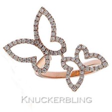 Diamond Butterfly Ring 0.50ct Brilliant Cut F VS set in 18ct Rose Gold