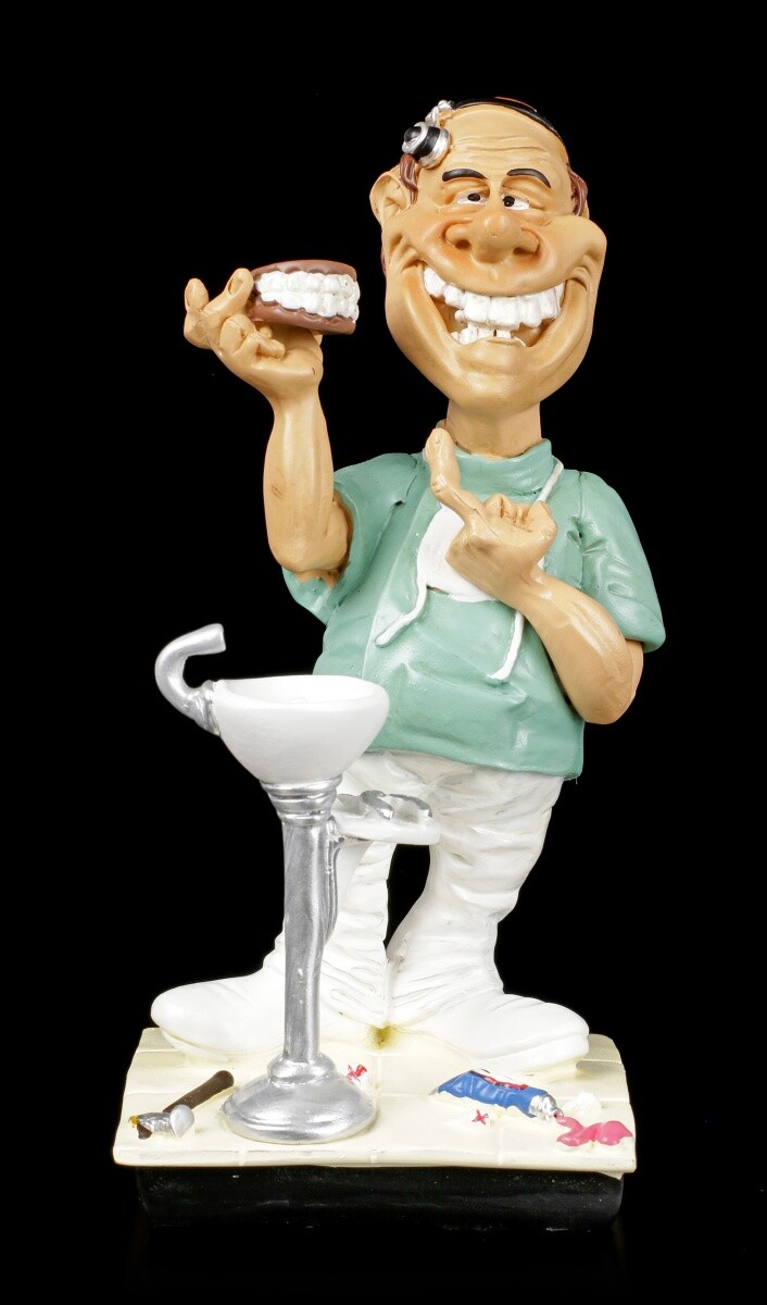 Funny Job Figurine - Dentist With Dentures - Occupation Doctor Zahndoktor Deco