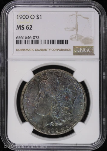 1900-O $1 Morgan Silver Dollar NGC MS 62 | Toning Uncirculated UNC