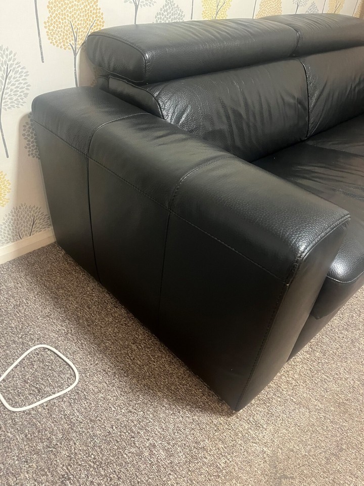 DFS Elixir Black Italian Leather Sofa Bed eBay