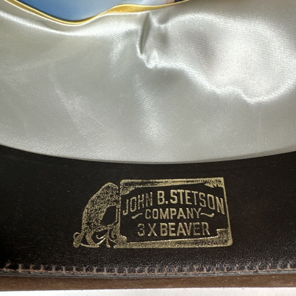 Vintage Stetson 3X Beaver Cowboy Hat Brown Long Oval 7 1/4 Very