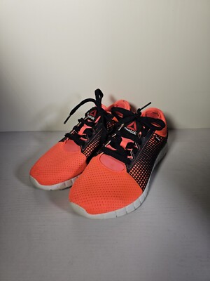Reebok Nanoweb Sneaker Pumps Damen UK 5 EUR 38 Neon Orange Turnschuhe Schnürer