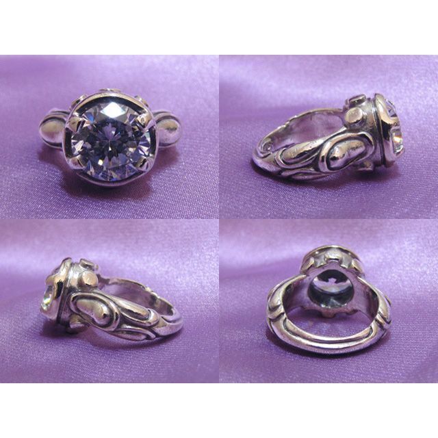 Tim Campi 10mm Round Stone Ring CubicZirconia US4 Silver | eBay Tim Campi 10mm Round Stone Ring CubicZirconia US4 Silver | eBay