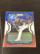 2021 Panini Prizm Baseball Red White Blue Daulton Jefferies RC Oakland B39