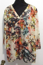 a.n.a. Sz XL 3/4 Sleeves Multi-colors Polyester Top 358