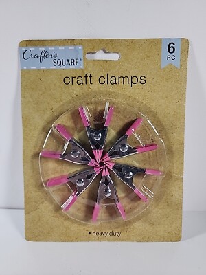 Crafter's Square 2-Inch Heavy Duty Spring Clamps – 6-Piece Set For Crafting, Woodworking, And DIY