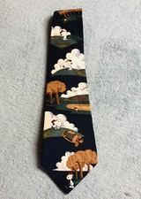 Peanuts Snoopy Golf Silk Tie, USA Made, Blue/Multi