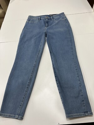 Talbots Womens High-Waist Jegging Cropped Jeans Blue Stretch Light Wash  New - Main Image