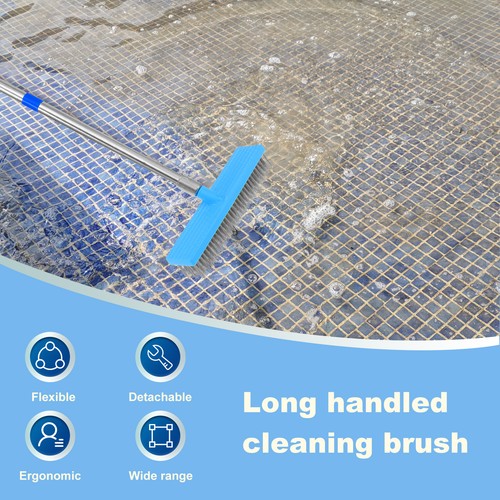 Deck Scrub Brush Stainless Steel Wire Floor Brush with 4 Section