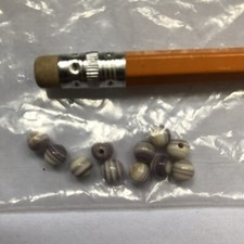 Qty 10 of 5mm Round Wampum Quahog Beads Pale Color