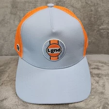 LGND Legend Supply Company Trucker Hat Cap Snapback Blue Orange Mesh Hang Tag