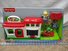 Fisher Price Little People We Deliver Pizza Place Restaurant Motorbike Toppings