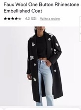 Express Embellished Rhinestone S Nwt Coat