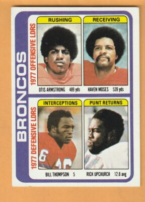 Otis Armstrong Haven Moses Bill Thompson Denver Broncos 1978 Topps #508