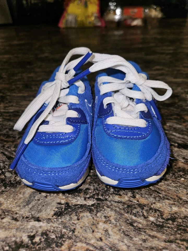 Nike Air Max 90 LTR SE 2 Azul/Blanco Zapatos Niño Pequeño Talla 7c (DH9593-400) Auténticos Foto 3 de 4