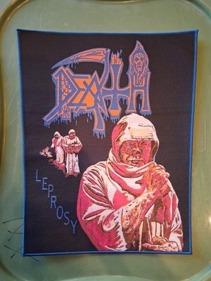 Death Leprosy WOVEN Backpatch Purple Border