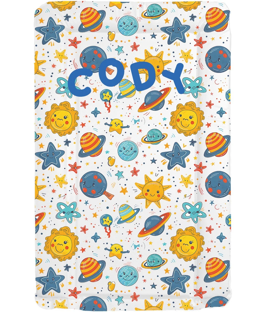 Little Galaxy Personalised Baby Changing Mat Padded, Wipe Clean Nursery