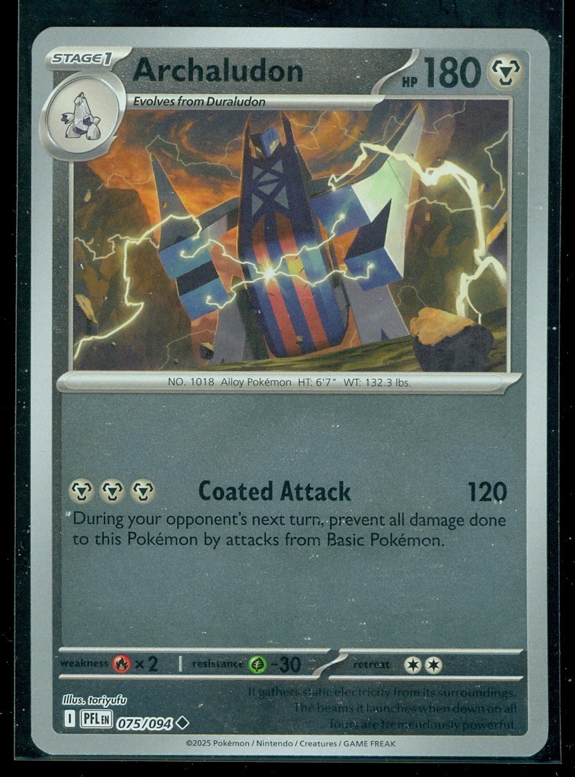 Pokemon ARCHALUDON 075/094 - Phantasmal Flames - Rev Holo - MINT