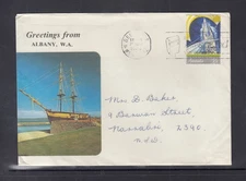 Australia 1987 Greetings from Albany, WA Cover with 36c Americas Cup