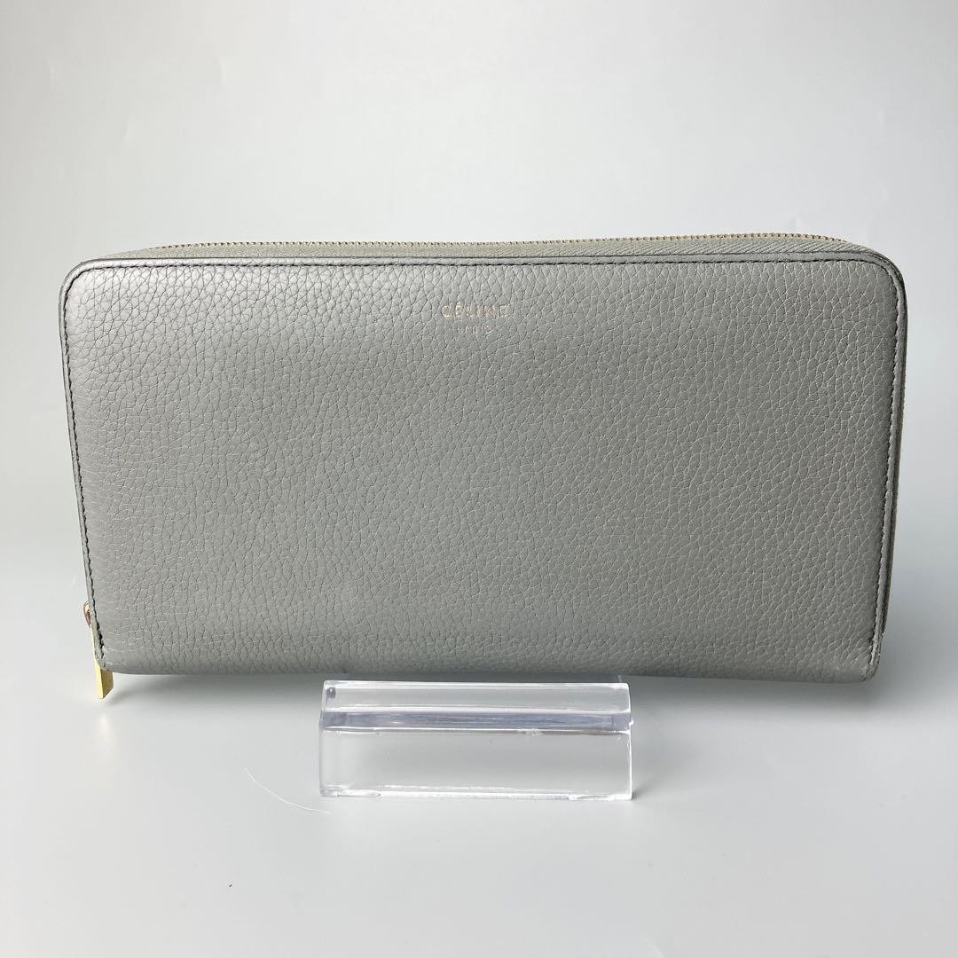 CELINE Multi-function Long Wallet Round Zipper Gr… - image 2