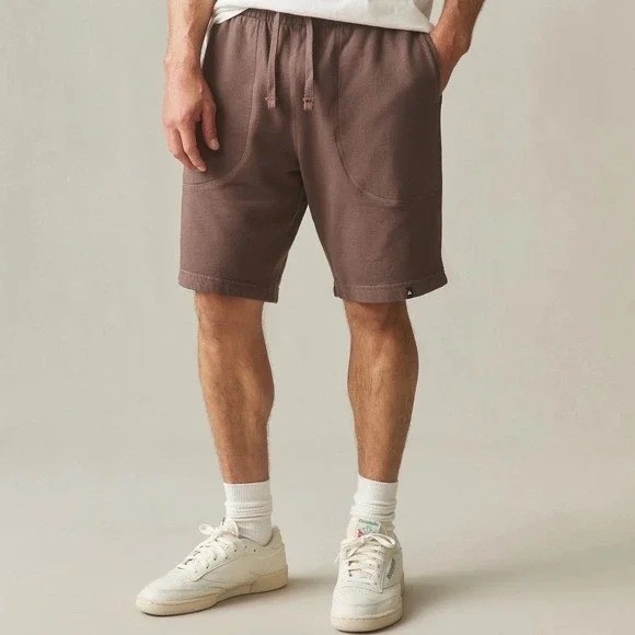 American Giant Sweatshorts Mens Large Brown Cotton Fleece Logo Drawstring Waist